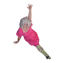 Load image into Gallery viewer, Weird Barbie Costume Set- Puff Sleeve Pink Dress, Snake Print Shoe Covers, Crazy Wig XL
