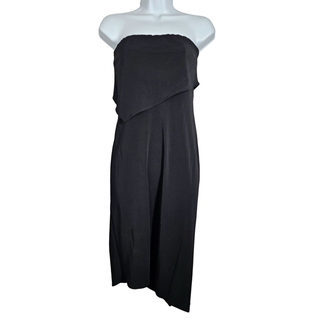 BCBGMaxazria Vintage Asymmetrical Strapless Dress Black Women's Small