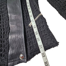 Load image into Gallery viewer, IRO Tweed and Leather Moto Jacket Blazer Zip Closure Black, Women&#39;s FR40/US8
