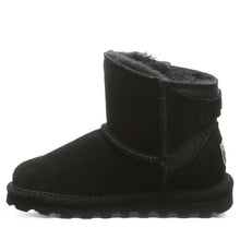 Load image into Gallery viewer, BEARPAW Betty Shearling Ankle Boot Black Suede Youth Size Girls 2

