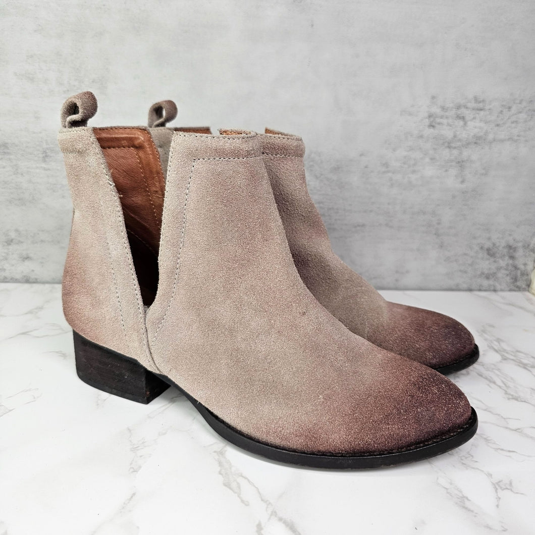 Jeffrey Campbell Muskrat Cut Out Suede Taupe Ankle Boots Women's 6