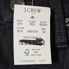 Load image into Gallery viewer, J.Crew Essential Straight Jean in All-Day Stretch Black Denim BT022 Women 24 NWT
