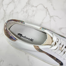 Load image into Gallery viewer, Madewell Sidewalk Low-Top Sneakers in Iridescent White Leather Size 5.5

