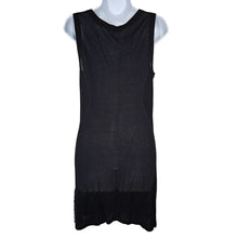 Load image into Gallery viewer, T-Bags Los Angeles Layered Ruffle Shift Dress in Black Knit Sleeveless Women&#39;s Large
