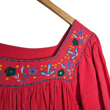 Load image into Gallery viewer, Sandy Starkman Vintage A-Line Embroidered Mexican Dress Square Neck Women&#39;s Large
