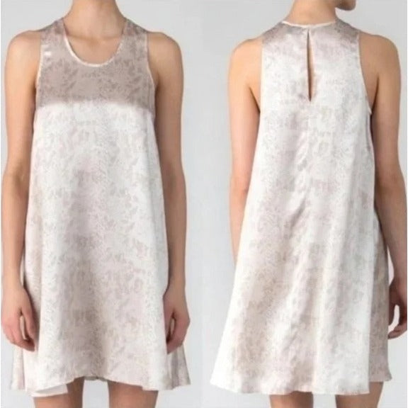 ATM Anthony Thomas Melillo Snake Print Silk Mini Dress in Pale Pink Womens Medium