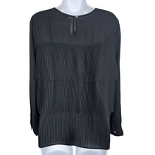 Load image into Gallery viewer, J. Jill Pleated 3 Tiered Long Sleeves Black Top Women&#39;s Medium
