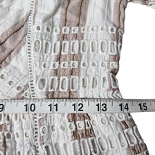 Load image into Gallery viewer, Anthropologie Ettitwa Striped Eyelet Romper White Cotton Women&#39;s 4
