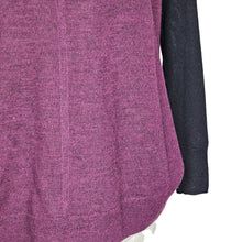 Load image into Gallery viewer, Madewell Merino Wool Sweatshirt Hi Low Hem Colorblock Purple Black Women Size XS
