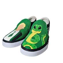 Load image into Gallery viewer, Nike Slytherin Harry Potter Snake Wizard Painted Slip On Shoes Green Men Size 7
