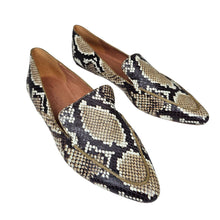 Load image into Gallery viewer, Madewell Frances Skimmer Snake Print Pointed Flats Embossed Leather Women&#39;s 7
