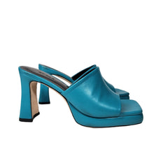 Load image into Gallery viewer, BY FAR Beliz 100mm Chunky Mule Sandals Teal Green Women&#39;s 7 IT37
