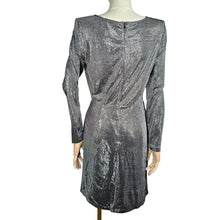 Load image into Gallery viewer, BB Dakota Metallic Silver Long Sleeve Mini Dress Women&#39;s Small
