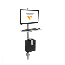 Load image into Gallery viewer, VersaTables Wall Mount Computer Station WMCS Black Orange, Standing Desk, New in packaging, Older Model
