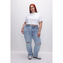 Load image into Gallery viewer, Good American Cotton White Heritage Cropped Tee GT0276V Women&#39;s 5XL
