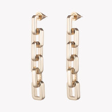 Load image into Gallery viewer, Eddie Borgo 12K Gold Supra Link Earrings Chunky Modern Gold Tone Linear Dangle NWT

