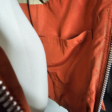 Load image into Gallery viewer, 70s Eddie Bauer Puffer Down Coat Jacket Distressed Faux Fur Zip Orange Mens L/XL
